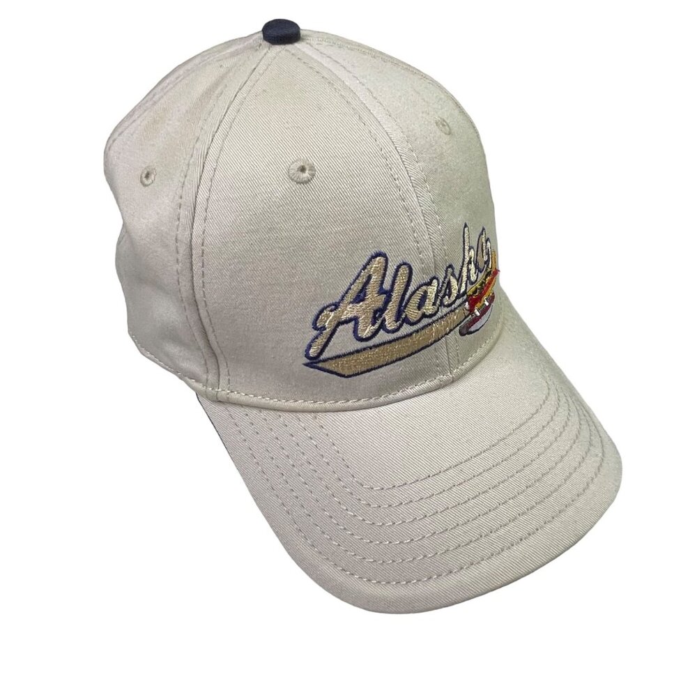 Alaska Hat Adjustable Strap Baseball Cap Airplane  Embroidered Beige u